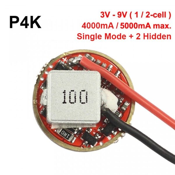 Single-Mode-1 P4K-1 Mode Laser/LED Buck Driver 4000-5000mA - 20mm Round